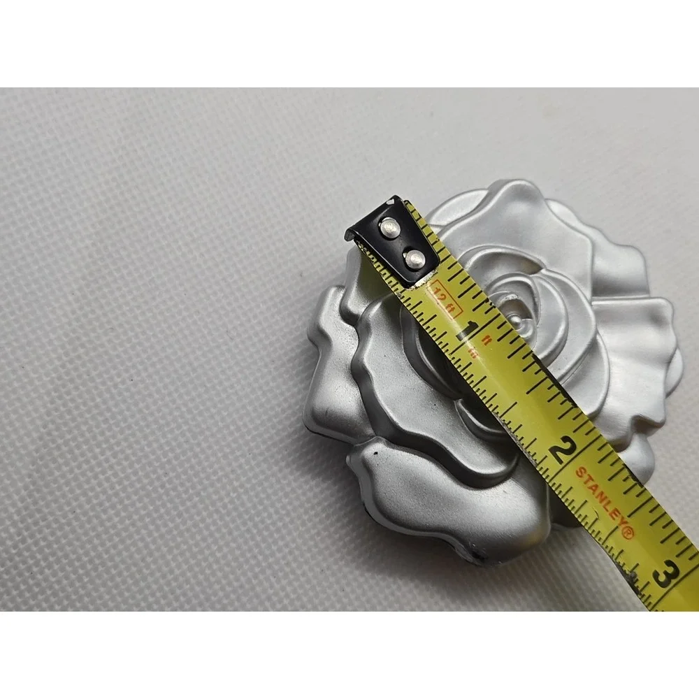 Silver‎ crome rose valentine compact purse mirror gift friendship memento
